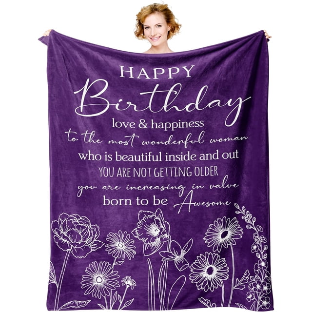 LHSHID Birthday Gifts for Women Blanket Gifts for Women Birthday Unique Women Gifts for Birthday Women Birthday Gift Ideas Happy Birthday Decorations Bday Gifts for Women/Her/Friend/Mom 40"x50"