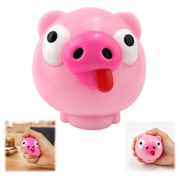 Smushers Wild Bunch Animals Squeeze Fidget Toy, Pink Face‑Changing Stress Ball, Portable Anxiety Relief Accessory for Office, Travel, Daily Use