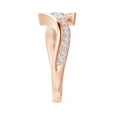 thumbnail image 3 of ANGARA Natural Diamond Twin Shank Bypass Engagement Ring in 14K Rose Gold for Women (Size-5.6mm| Color-H| Clarity-SI2) | April Birthstone, Anniversary, Jewelry Gift for Women | Natural Diamond Ring, 3 of 9