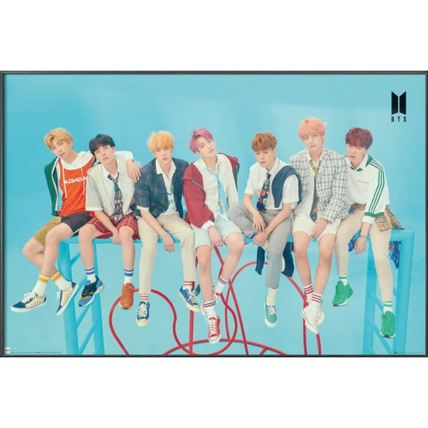 BTS Framed KPOP Music Poster (The BTS Guys/Blue