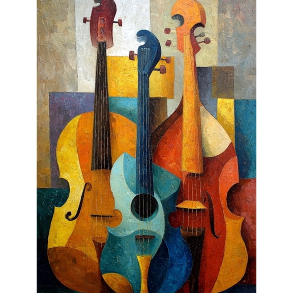 Paint by Numbers Adult DIY Hand Painted Abstract Instrumental Symphony Oil Painting Canvas Kits with Brush and Acrylic Gifts and Home Decoration Without Frame 40 x 50 cm