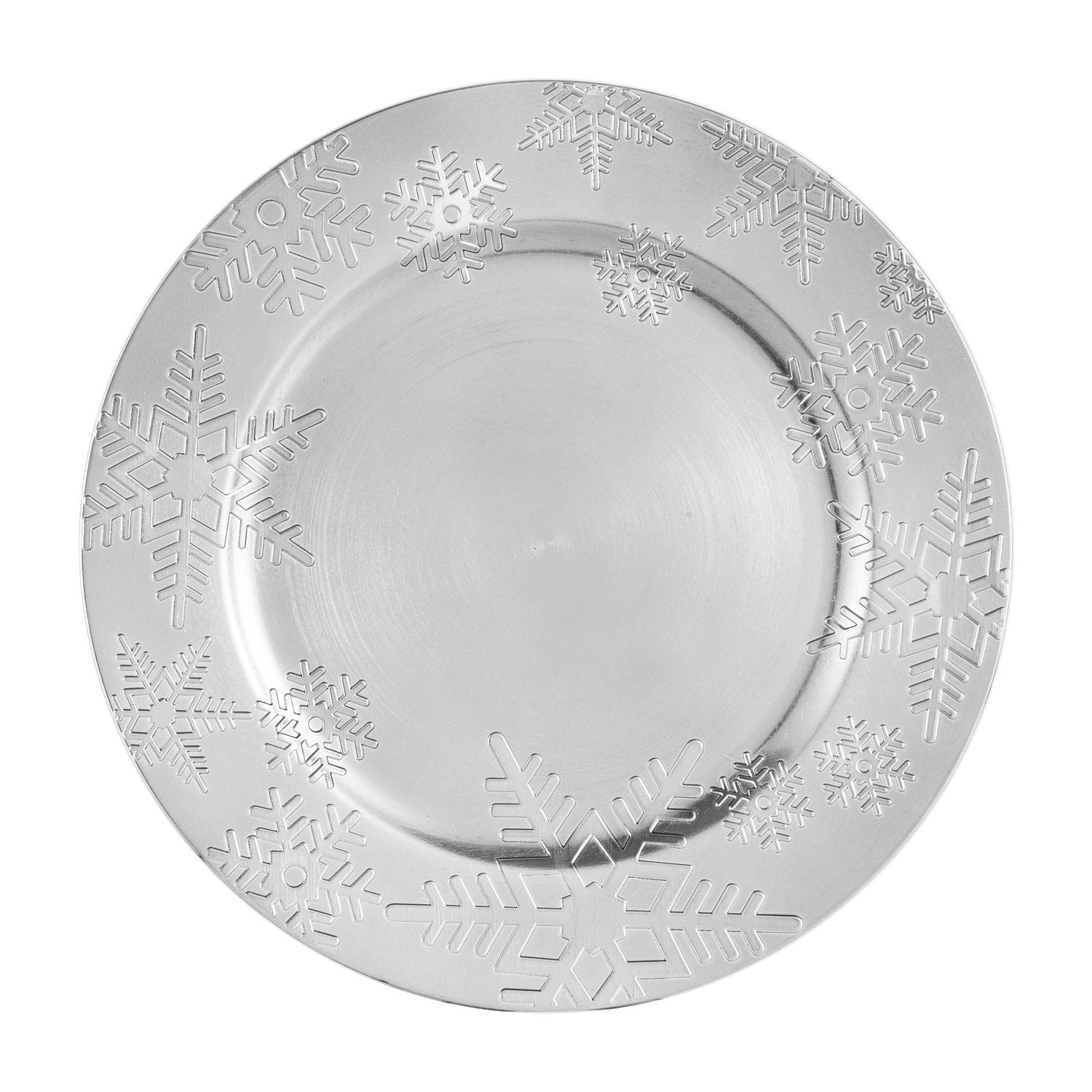 Assiette de présentation 33cm Holiday time de couleur Argent -Pack de 4