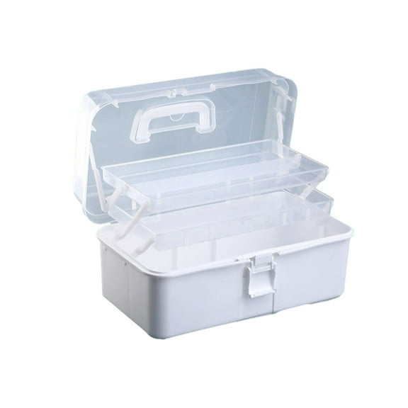 Large Capacity Storage Box Three-Layer Storage Case with Handle Plastic Box for Art Materials Paints