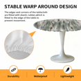 thumbnail image 2 of Elastic Fitted Round Tablecloth, Sage Green Vintage Waterproof Stretch Table Cover for 36"-44" Tables, Stripes Painting Retro Abstract Art Washable Outdoor Tablecloths for Patio, Picnic, Camping, 2 of 9