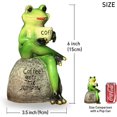 thumbnail image 2 of Estatua de rana para jardín, bebiendo café, figura de rana verde para decoración al aire libre, decoración de patio y jardín, escultura de resina de 6 pulgadas, 2 of 5