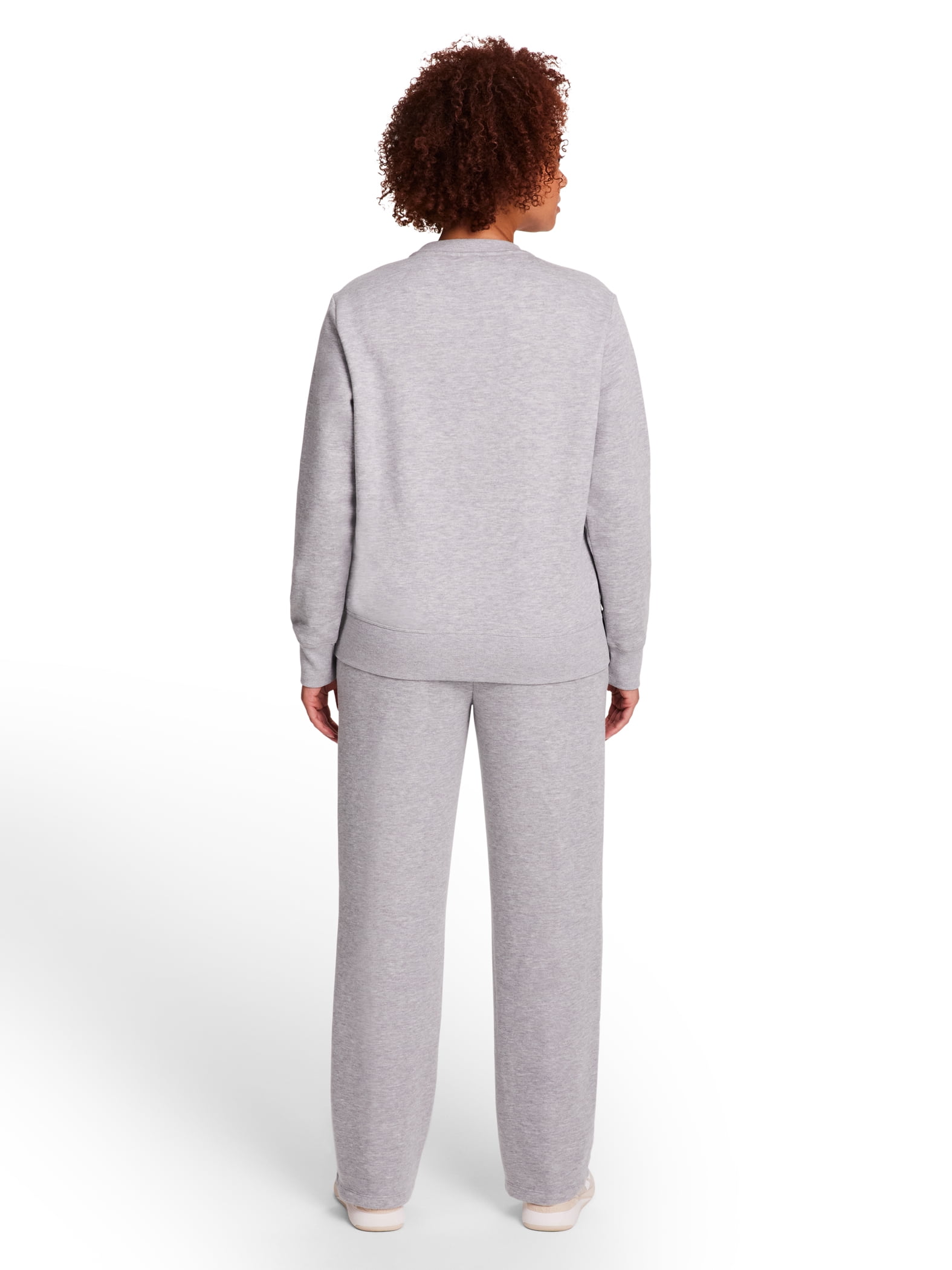 Reebok Women's and Women's Plus Sport Core Crewneck and Straight Leg Pant 2-Piece Set, Sizes XS-4X