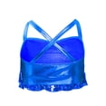 thumbnail image 4 of Aiihoo Girls Skirt Suit Latin Jazz Dance Outfit Sets Modern Dancewear Tiered Ruffles Metallic Crop Top with Shorts Set Royal Blue 8, 4 of 6