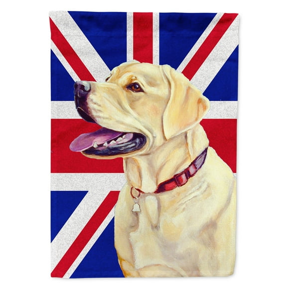 Carolines Treasures LH9490CHF Labrador with English Union Jack British Flag House Flag House Size multicolor