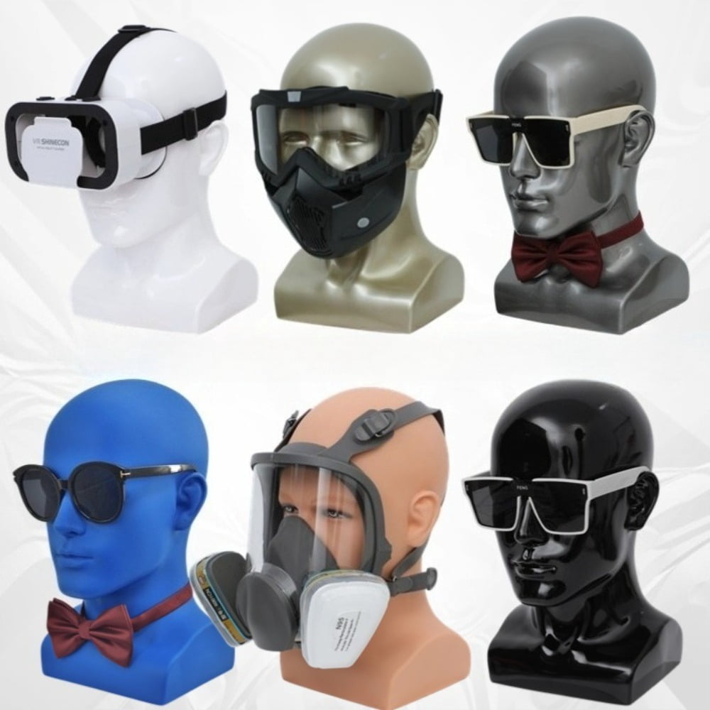 Male Mannequin Head for Hats, PVC Manikin Head with Mount Hole, Professional Display Styling Head for Wigs, Hats, Scarfs, Headphone, Sunglasses, Headdress