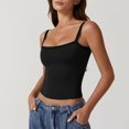 thumbnail image 4 of yunLCZ Square Neck Tank Top Lace Top Double Lined Sexy Tank Top Spaghetti Strap Club Shirt Square Neck Sexy Vest Summer Sleeveless Tops, 4 of 4