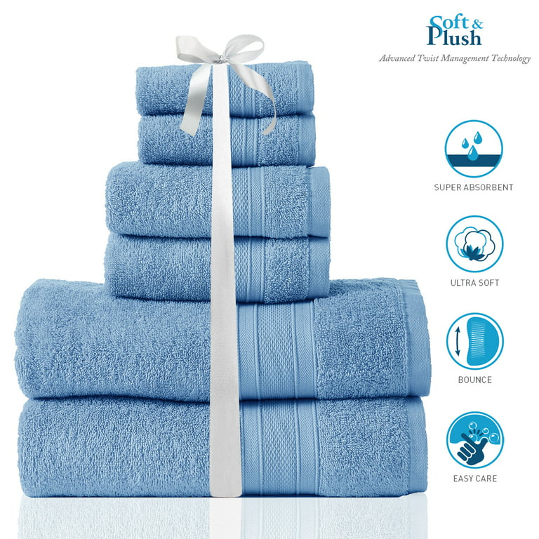 Sustainable Bamboo Washcloths, Set of 8 - Allure Blue - Made in