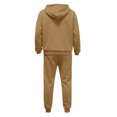 thumbnail image 7 of Hogleaql Men's Tracksuits 2 Piece Set Solid Color Relaxed Fit Hoodie Jogging Running Pant Set Casual Fall Suits with Pockets Light Brown L, 7 of 7