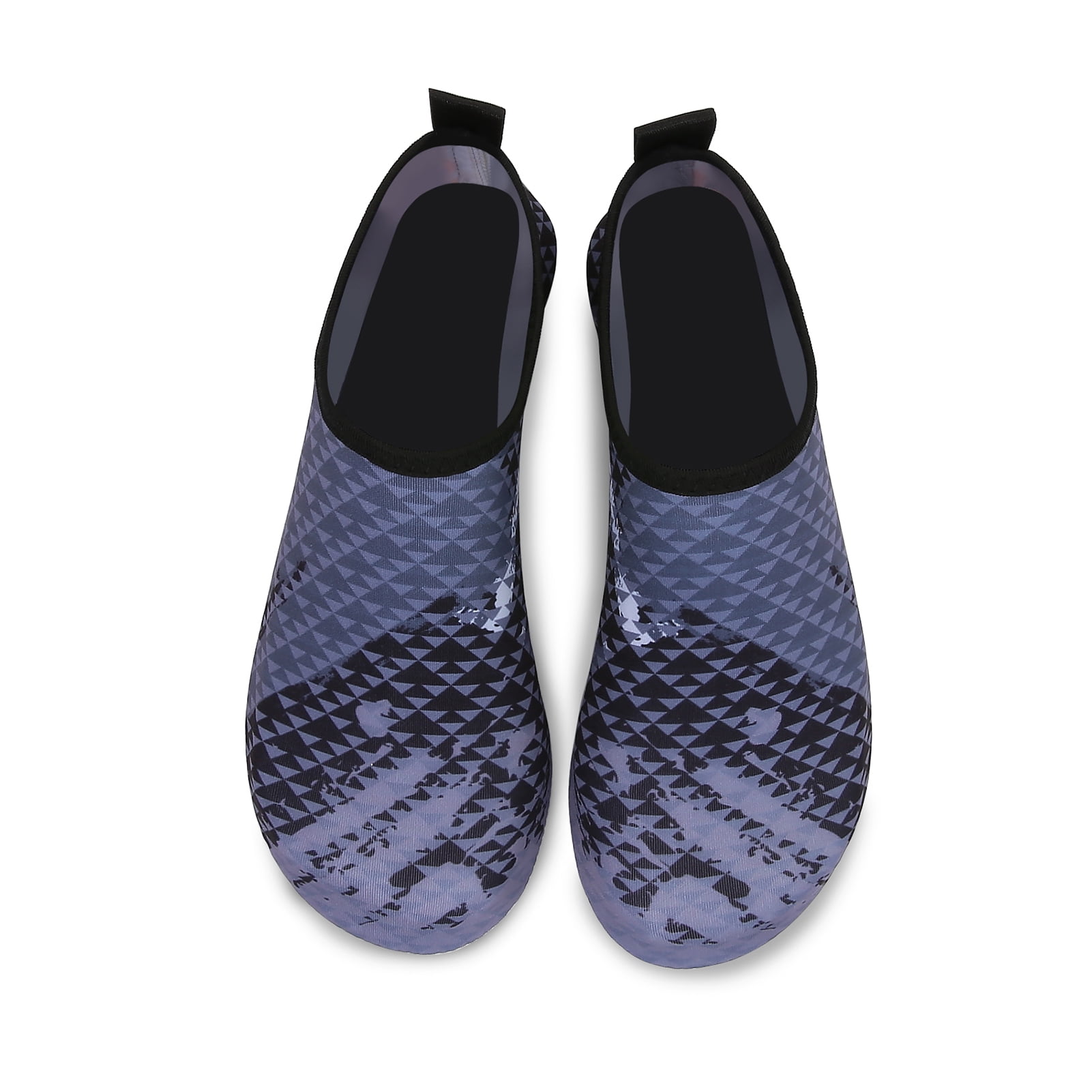 Men and Women a Slip On Barefoot Quick-Dry Beach Aqua Yoga Water Shoes (Triangle/Grey, 4-5 Women)
