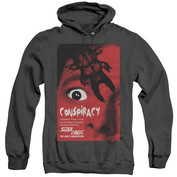 Star Trek Tng Season 1 Episode 25 Adult Heather Hoodie Sweatshirt Black