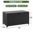 thumbnail image 4 of Uforic 90 Gallon Double-Wall Deck Box,  Lockable Resin Outdoor Storage Box with 6 Wheels, Waterproof Outdoor Container, Black, 4 of 9