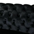 thumbnail image 5 of Velvet Luxury Chesterfield Sofa Set, 84 Inches Tufted 3 Seat Couch with Gold Stainless for Living Room, Black Fabric 00016, 5 of 9