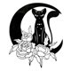 thumbnail image 1 of Silueta de gato lunar Artesanías de metal Gato negro hueco y luna Decoraciones para el hogar, 1 of 6