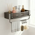 thumbnail image 4 of Heavy Duty Suction Cup Shower Caddy Corner Storage Organizer Shelf With Portable Hooks For Bathroom Dorm Removable No Drilling Bath Rack, 4 of 4