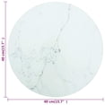 thumbnail image 3 of vidaXL Table Top White Ø40x0.8 cm Tempered Glass with Marble Design, 3 of 3
