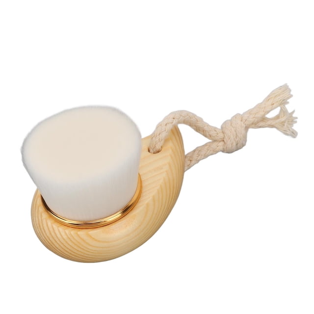 Cepillo De Limpieza Facial De Madera, De Haya, Cerdas De Fibra, Limpiador Facial De Madera Manual Con Anillo Colgante
