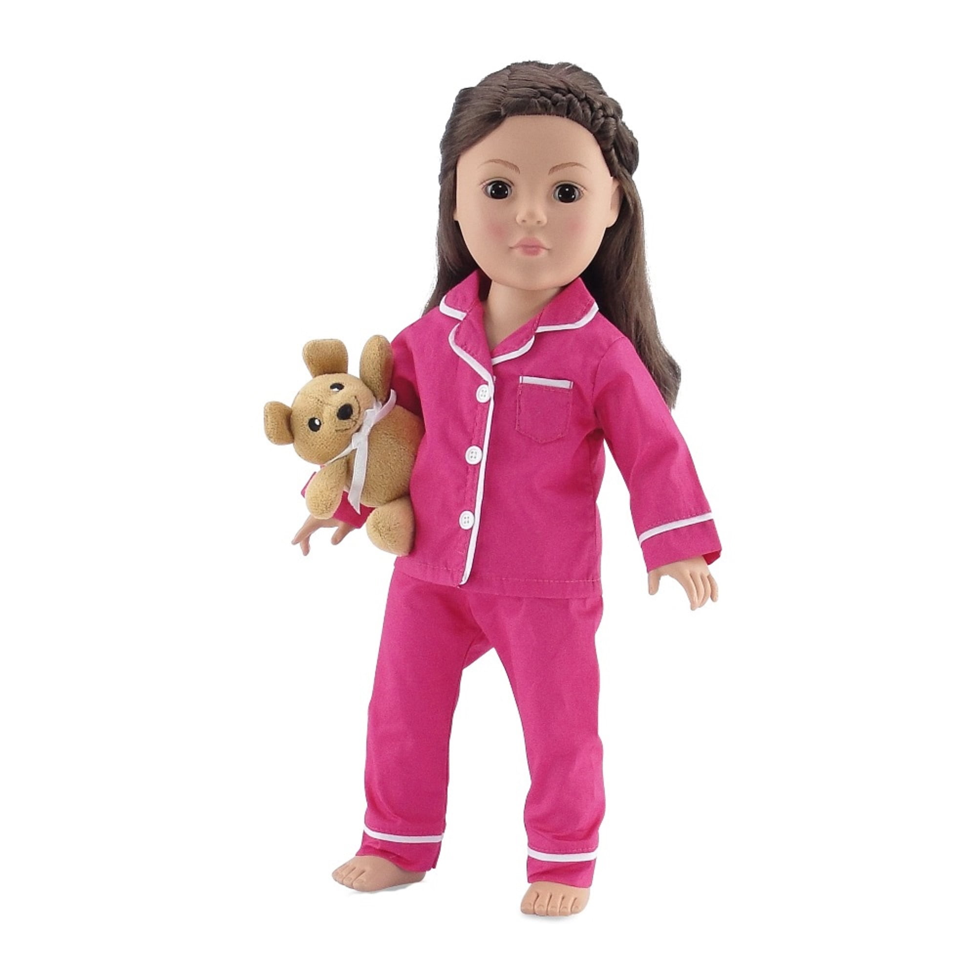 Emily Rose 18-Inch Doll Pajamas PJ Variety Value Set, 3-Pack 18 Doll PJs  with Teddy Bear and Eye Mask