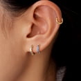 thumbnail image 4 of Juego de pendientes Inerney Gold Huggie Hoop de 14 quilates para mujer, 3 pares, 4 of 8