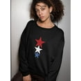 thumbnail image 2 of Blue White And Red Stars Sweatshirt Women -GoatDeals Designs, Female Small, 2 of 4