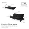 thumbnail image 4 of DHP Black Metal Arm Futon Frame with 6-Inch Pocket Coil Futon Mattress, 4 of 8