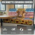 thumbnail image 4 of XYZCANDO Cow Sunflower RV Dinette Cushion Covers American Flag RV Accessories Universal Furniture Covers Stretchable Couch Cushion Covers for Loveseat 1 Backrest Cover and 1 Bench Cover Blue, 4 of 7