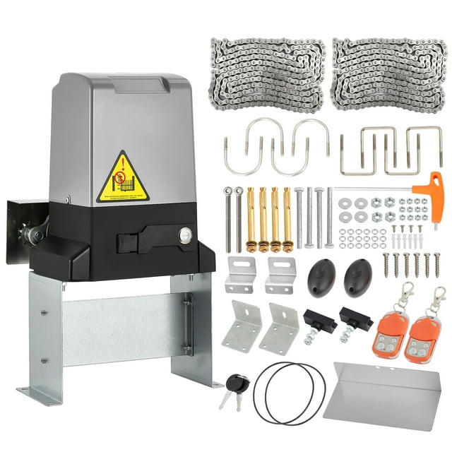 Automatic Sliding Gate Opener with 40ft/Min Speed, Chain Drive Electric Rolling Driveway Gate Motor, 2600Lbs, Includes 2 Remote Controls & Gate Operator Hardware Kit, Fits Gate Up to 40 Feet