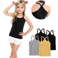 thumbnail image 5 of SHTXOZHI 2/3/4/5 Pack Girls Tank Tops Kids Sleeveless Spaghetti Straps Cami Top Layering Shirts, 5 of 6