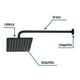 thumbnail image 2 of Regadera cuadrada 8' Foset acero inox con brazo negro, 2 of 4