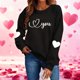 thumbnail image 1 of Xuyuer Valentines Sweatshirts for Women Heart Print Graphic Valentine Sweatshirts Casual Tops, 1 of 9