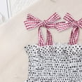 thumbnail image 5 of KPOPLK Toddler Girl Summer Outfit Ice Embroidered Sleeveless Smocked Tops Ruffled Gingham Shorts(Pink_1,5-6 Years), 5 of 7