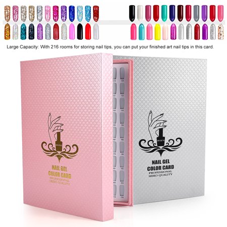 Yosoo 2 Types 216 Colors Nail Gel Color Card Nail Polish Display