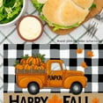 thumbnail image 4 of JOOCAR Happy Fall Pumpkin Truck Linen Table Mats Set of 4 for Home Kitchen Table Decor 12x18 inch, 4 of 5