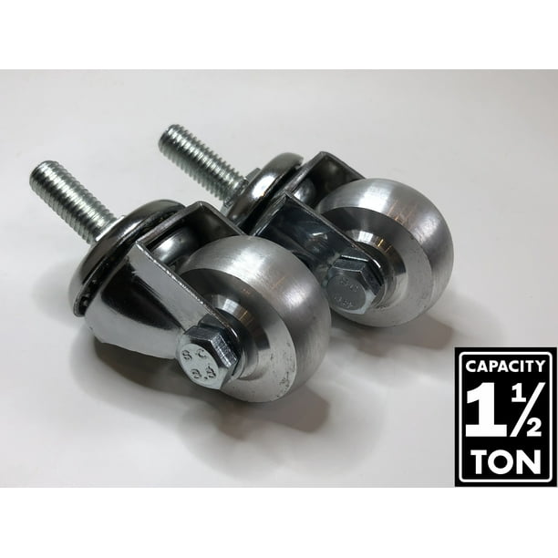 Aluminum Racing Floor Jack Casters for 11/2 Ton (2 Piece Set