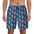 thumbnail image 2 of Picia Cute Popcorn pattern Mens Swim Trunks with Compression Liner Stretch Beach Shorts Quick Dry with Zipper Pockets No-Chafing Board Shorts-Medium, 2 of 9