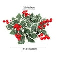 thumbnail image 3 of AuroraX Green Christmas Faux Red Berry Candle Ring Wreath Wedding Table Centerpiece Floral Garland Decorative Vintage Romantic Festive Pillar Votive Holder Accent Valentines Day Dining Wedding Decor, 3 of 6