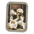 thumbnail image 1 of Saro Lifestyle PF464.S3.55 Jeweled Photo Frame with Small Stone Borders, Silver, 1 of 1