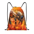 thumbnail image 1 of Saiise Honeybee On Vibrant Flower Pattern Sports Drawstring Backpack - String Swim Gym Bag with Wet Proof Pocket for Women&Men-Small, 1 of 6