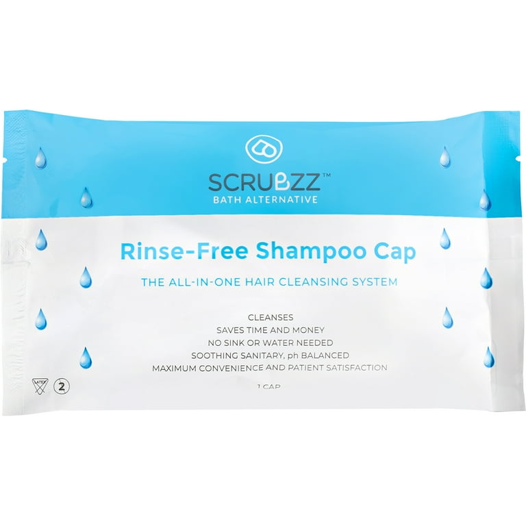 Scrubzz RinseFree Shampoo Caps, Soft Hypoallergenic, For