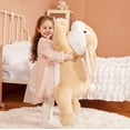 thumbnail image 3 of IKASA Giant Rabbit Stuffed Animal Plush Toy,Large Jumbo Bunny 30" Brown Huge Cute Soft Toys,Big Size Fluffy Plushy Fat Oversized Plushie,Gifts for Kids Girls Boys Girlfriend Children, 3 of 6
