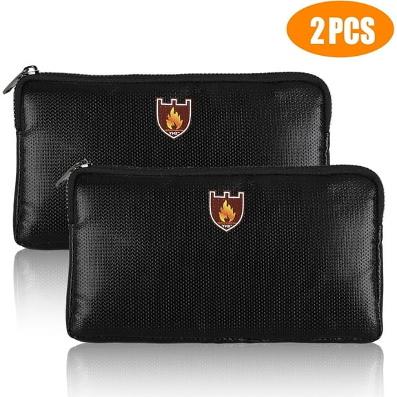 Fireproof Money Document Bag,8.2"x4.7"Waterproof and Fireproof Bag for Documents,Fireproof Money Bag with Zipper,Fireproof Safe Storage Pouch for Holder,File,Cash,Passport,Tablet