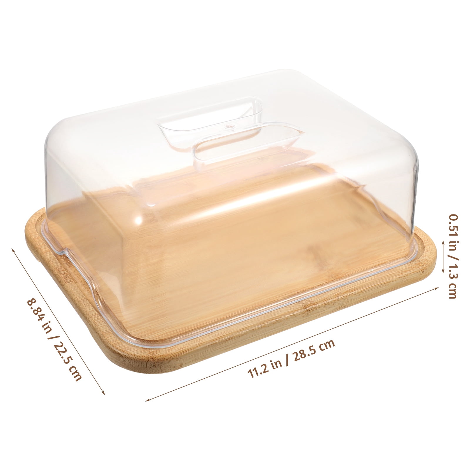 Hemoton 1 Set Cake Stand Cake Plate with Dome Cake Tray and Acrylic Lid Bamboo Cake Stand Acrylic Cake Dome