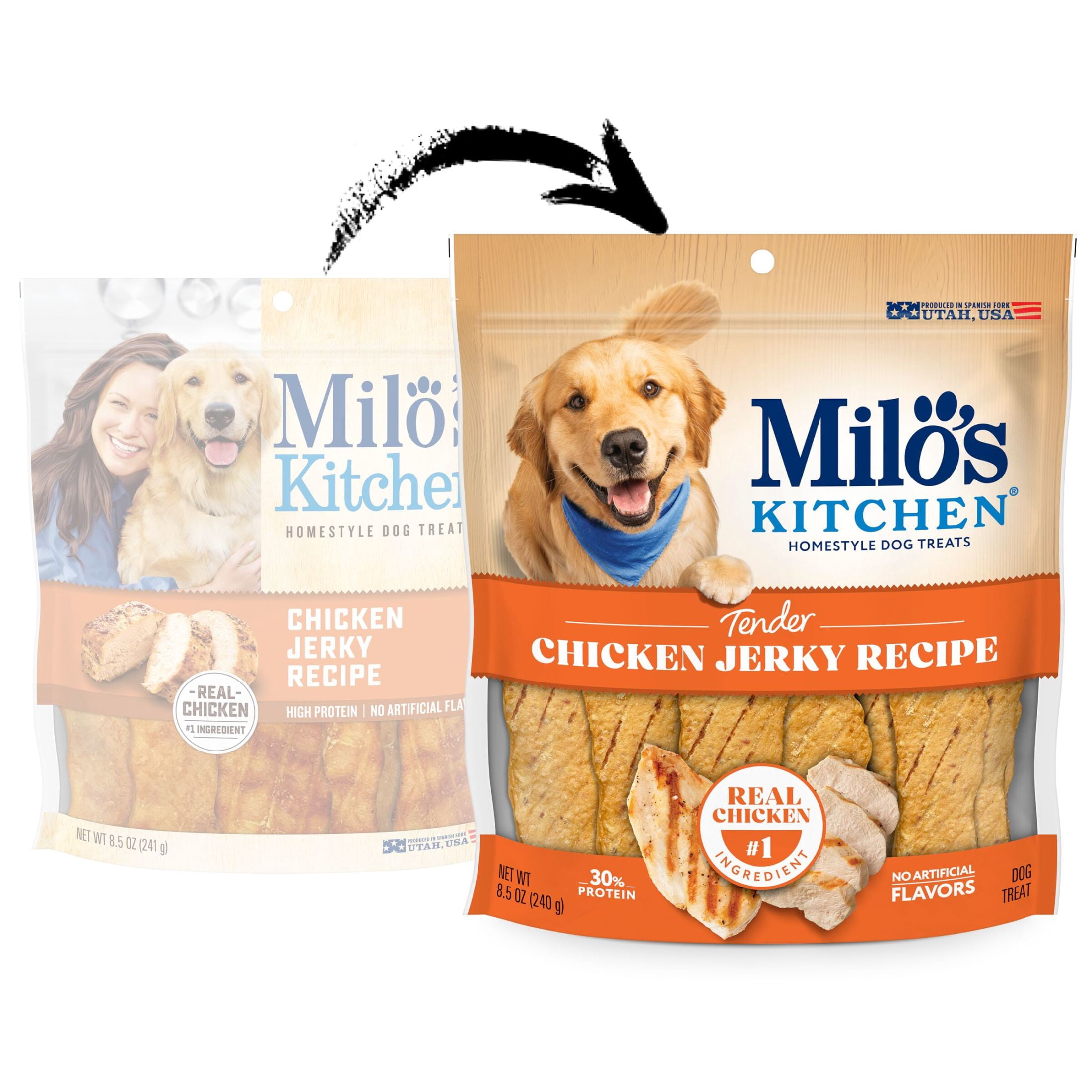 (2 pack) Milo’s Kitchen Chicken Jerky Recipe Dog Treats, 8.5 Ounce Bag