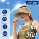 thumbnail image 2 of Gorra con visera blanca para mujer, gorra para el sol con ala ancha para exteriores, plegable y de secado rápido con protección solar UPF50+, se puede usar para playa, golf, correr, 2 of 5