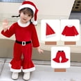 thumbnail image 3 of Disfraz de Papá Noel para niños y niñas, traje de Cosplay de elfo verde, carnaval, fiesta, Festival, Navidad, Año Nuevo, conjunto de ropa elegante, 3 of 7