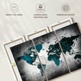 thumbnail image 6 of Elephant Stock Aged World Map Xli Wall Art - Horizontal Multi Panel Canvas - Living Room Wall Decor - Education Multi Panel - Teal And White Decor - 65" x 42", 6 of 8