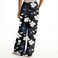 thumbnail image 4 of Women Summer Boho Palazzo Pants 2025, Floral Wide Leg Beach 2025 Trendy Cotton Elastic Waist Vacation Outfits Music Festival Tropical Print Yoga Cottagecore Coastal Grandma One Size Xl, 4 of 5